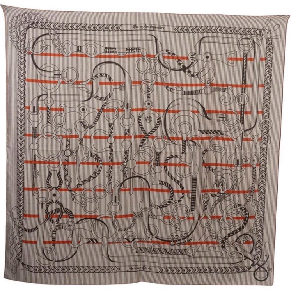 Rare Hermès Panoplie Equestre Eyeliner 140 scarf